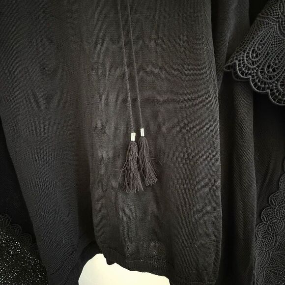 White house black market women V neck pullover sweater butterfly poncho size S - Picture 5 of 11